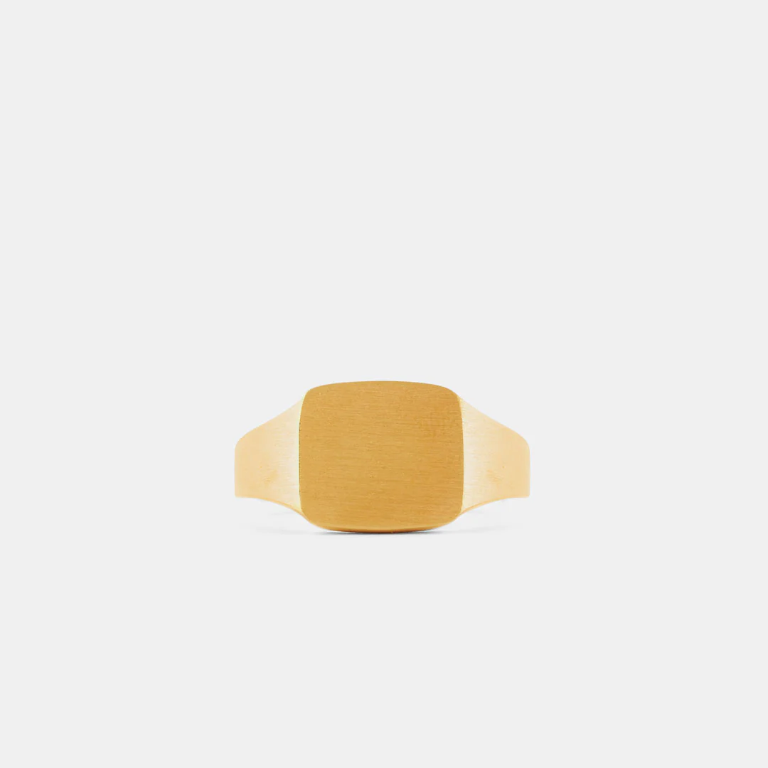 Gold Brushed Cushion Ring - Image 3