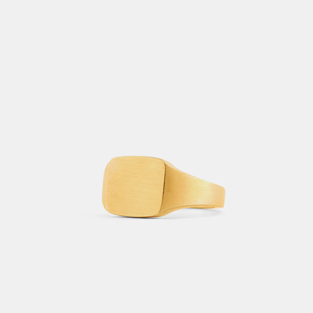 Gold Brushed Cushion Ring - Image 6