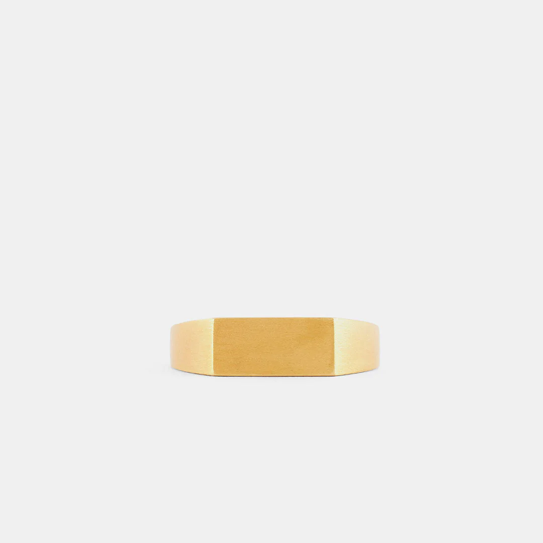 Gold Brushed Rectangle Ring - Image 3