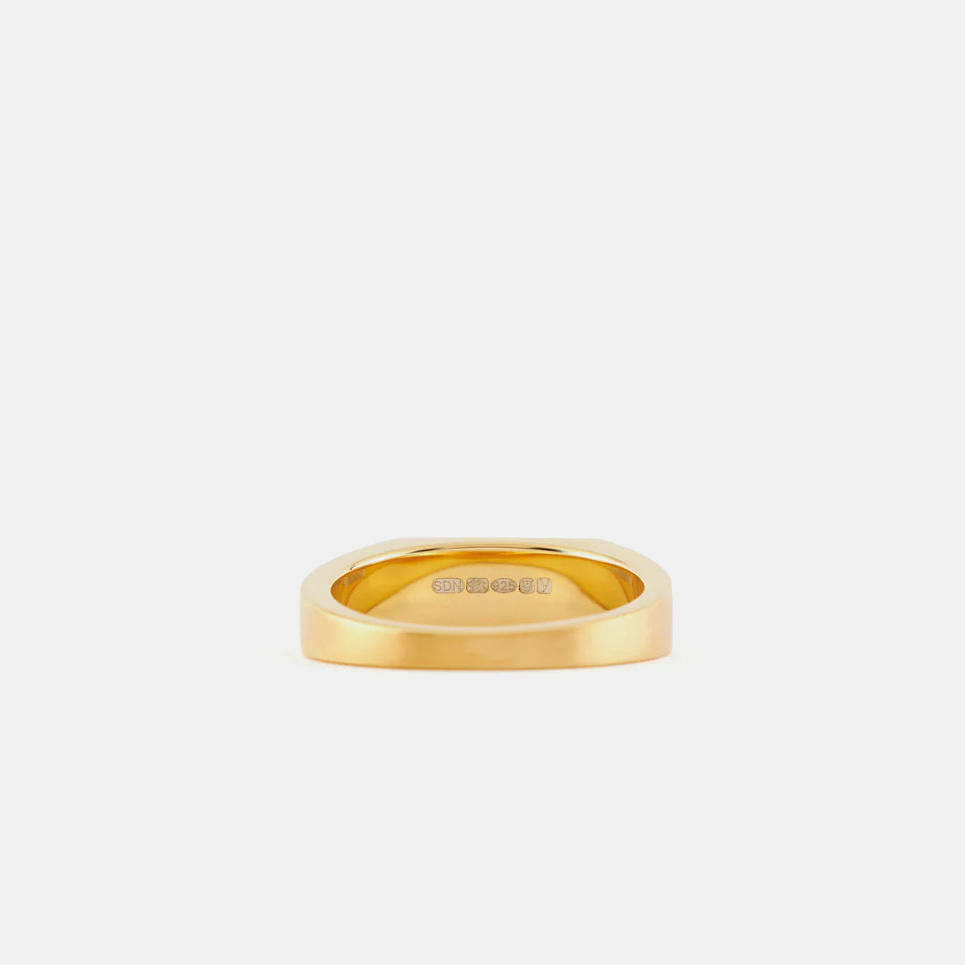 Gold Brushed Rectangle Ring - Image 4