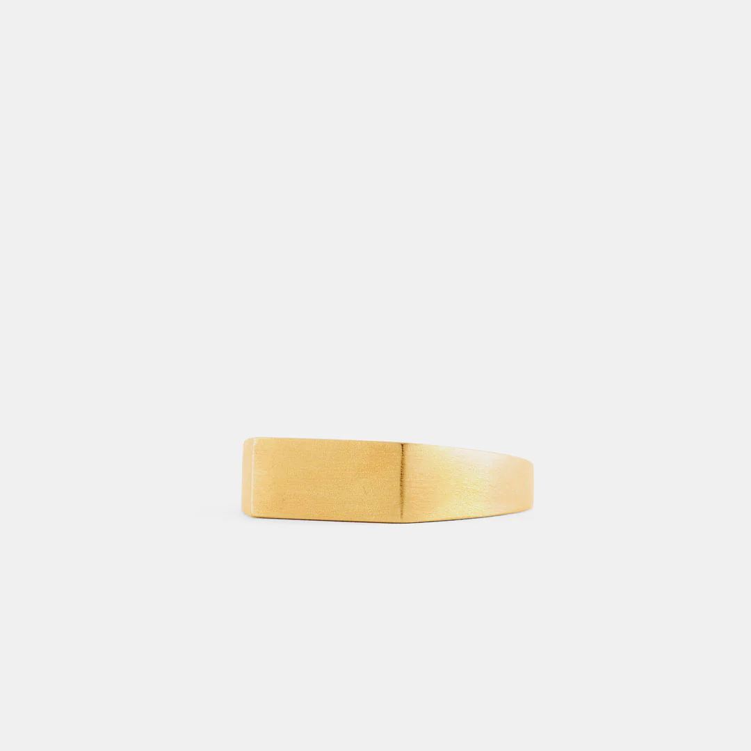 Gold Brushed Rectangle Ring - Image 6