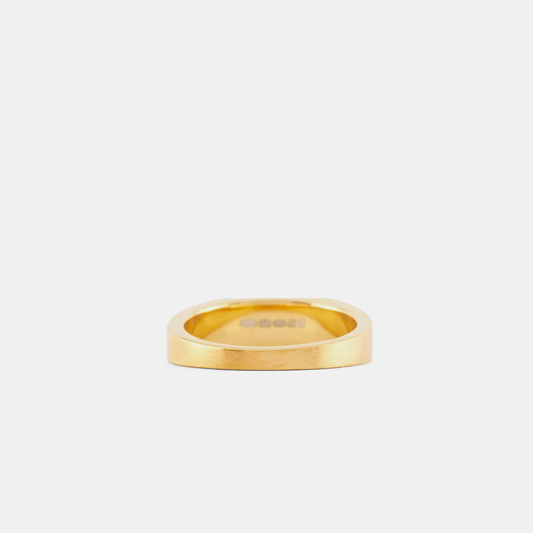 Gold Brushed Rectangle Ring - Image 7