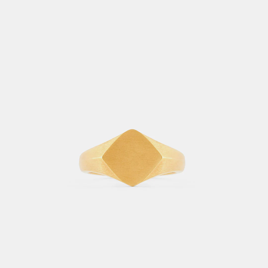 Gold Brushed Rhombus Ring - Image 3