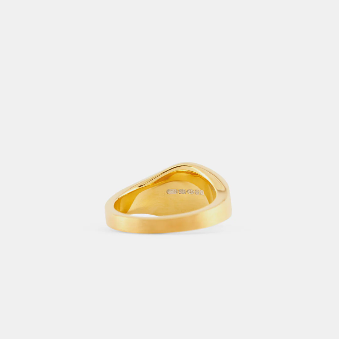 Gold Brushed Round Ring - Image 4