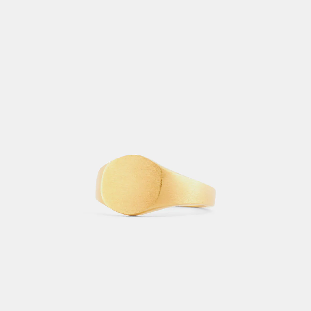 Gold Brushed Round Ring - Image 6