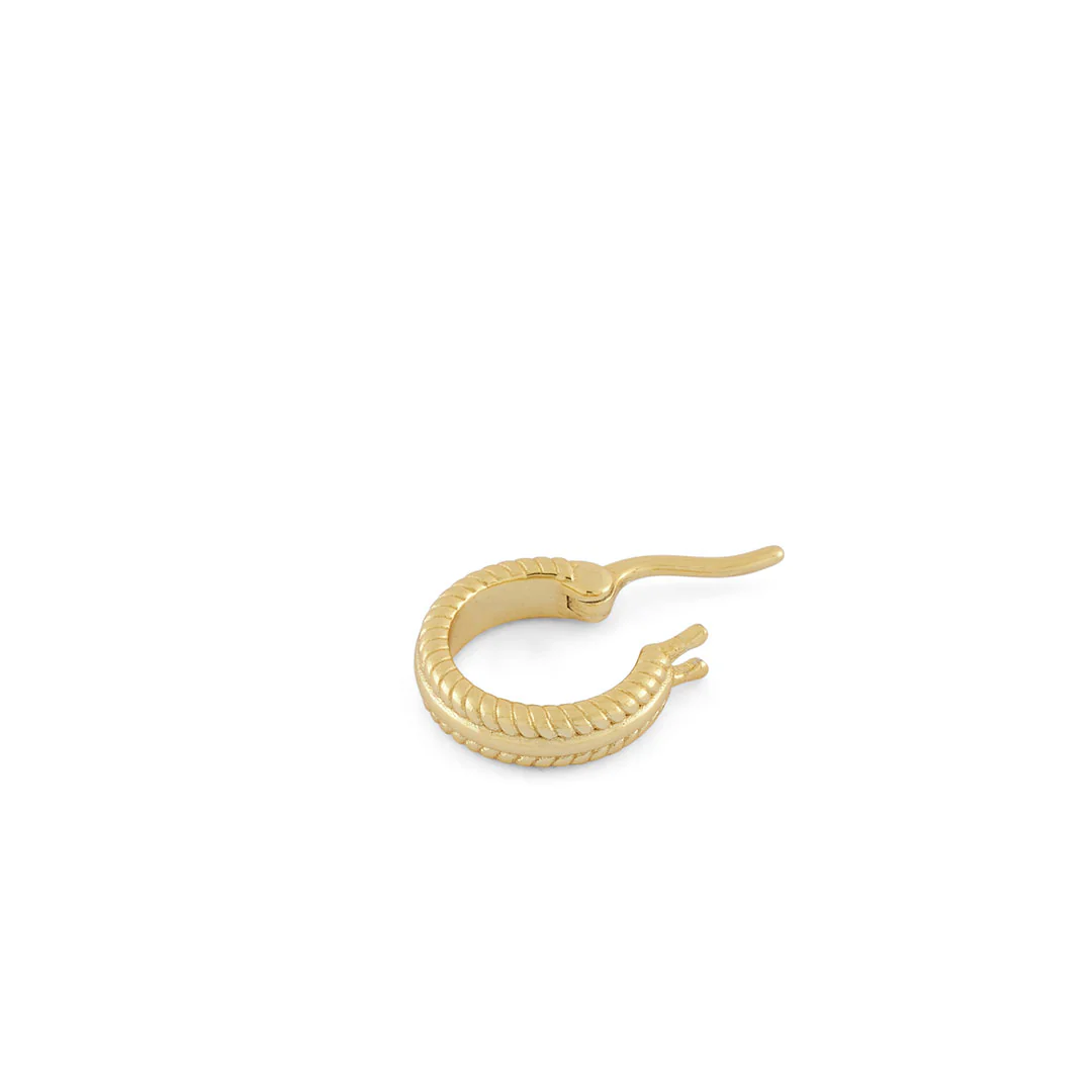 Gold Cable Hoop Earring - Image 4