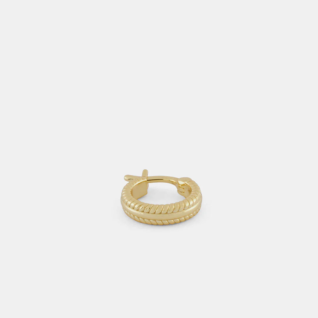 Gold Cable Hoop Earring - Image 5