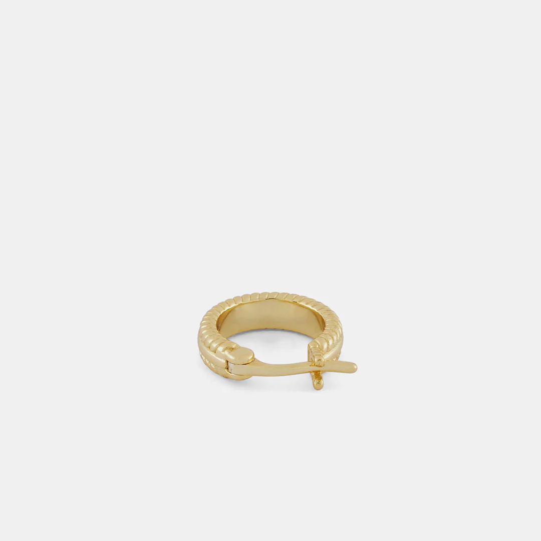 Gold Cable Hoop Earring - Image 6