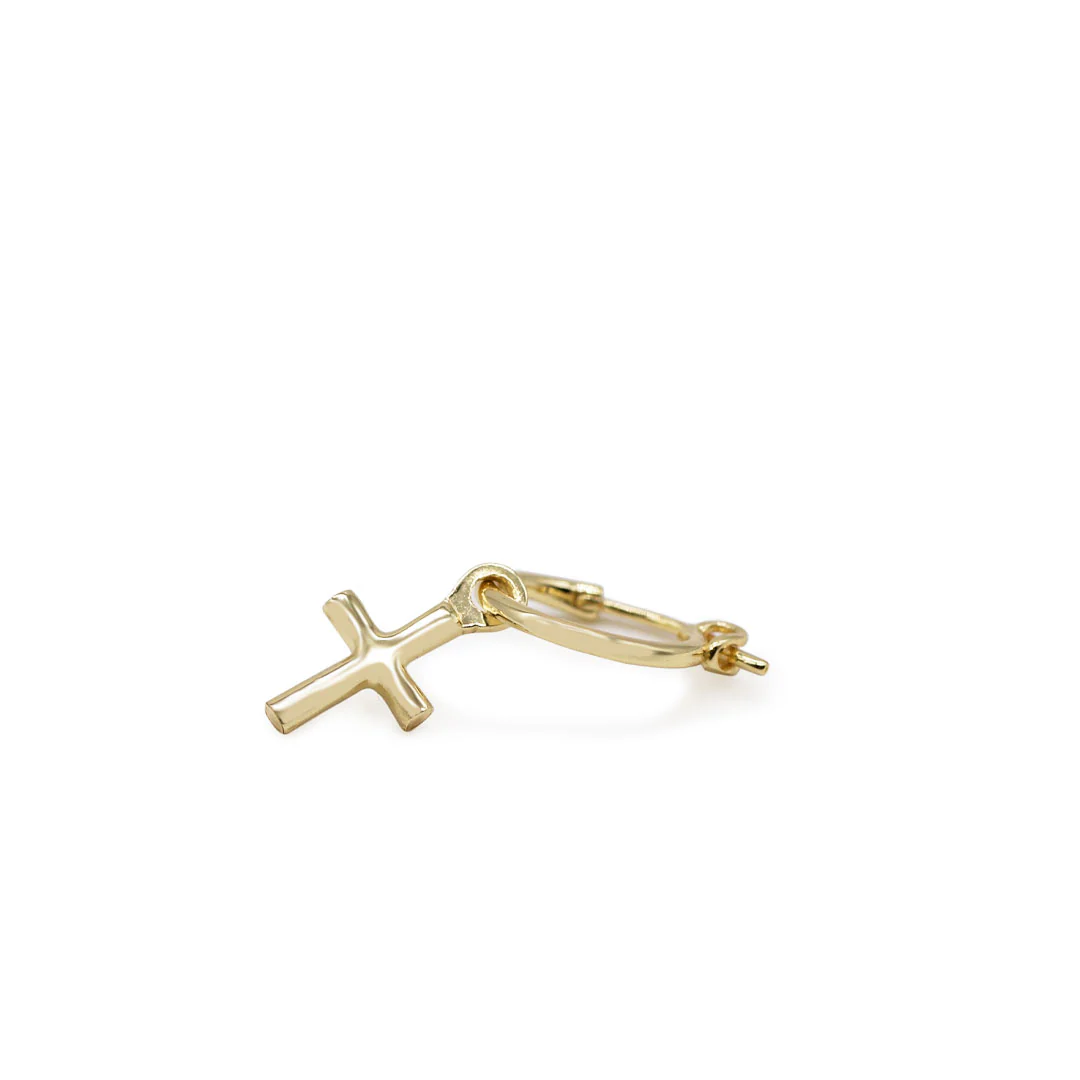 Gold Cross Pendant Earring - Image 4