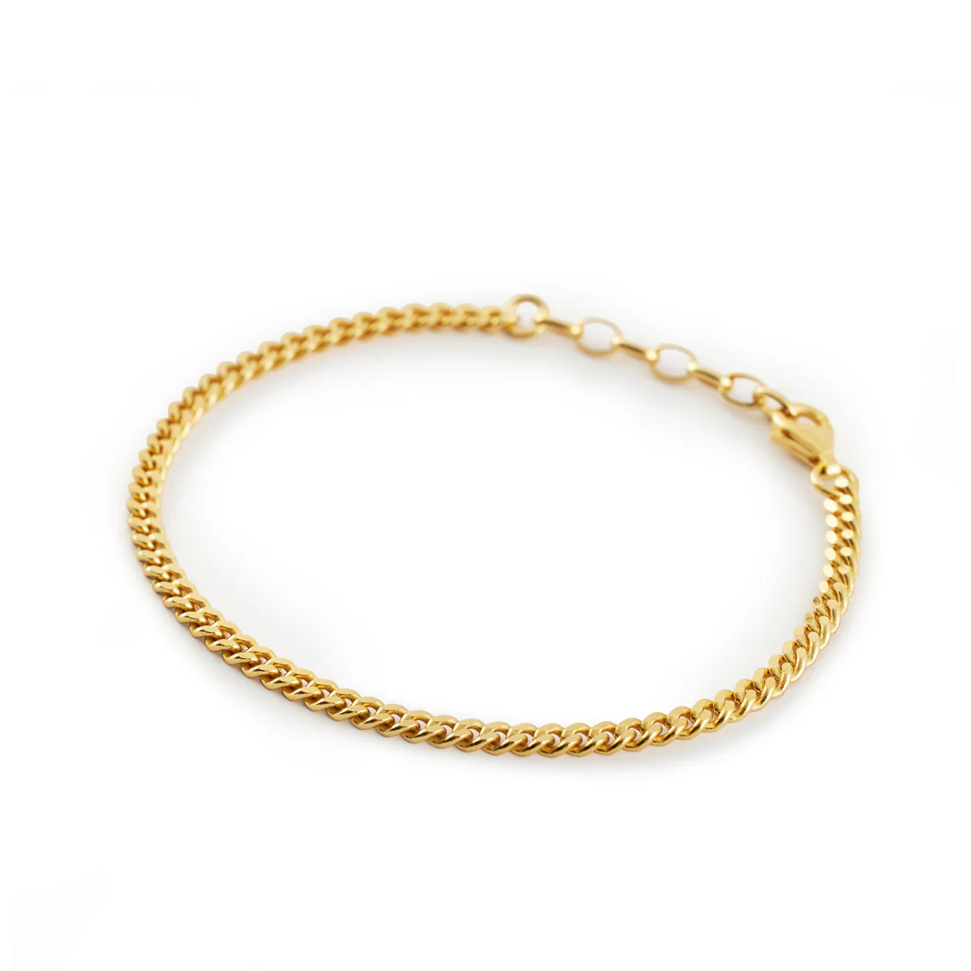 Gold 3.5mm Curb Bracelet - Image 4