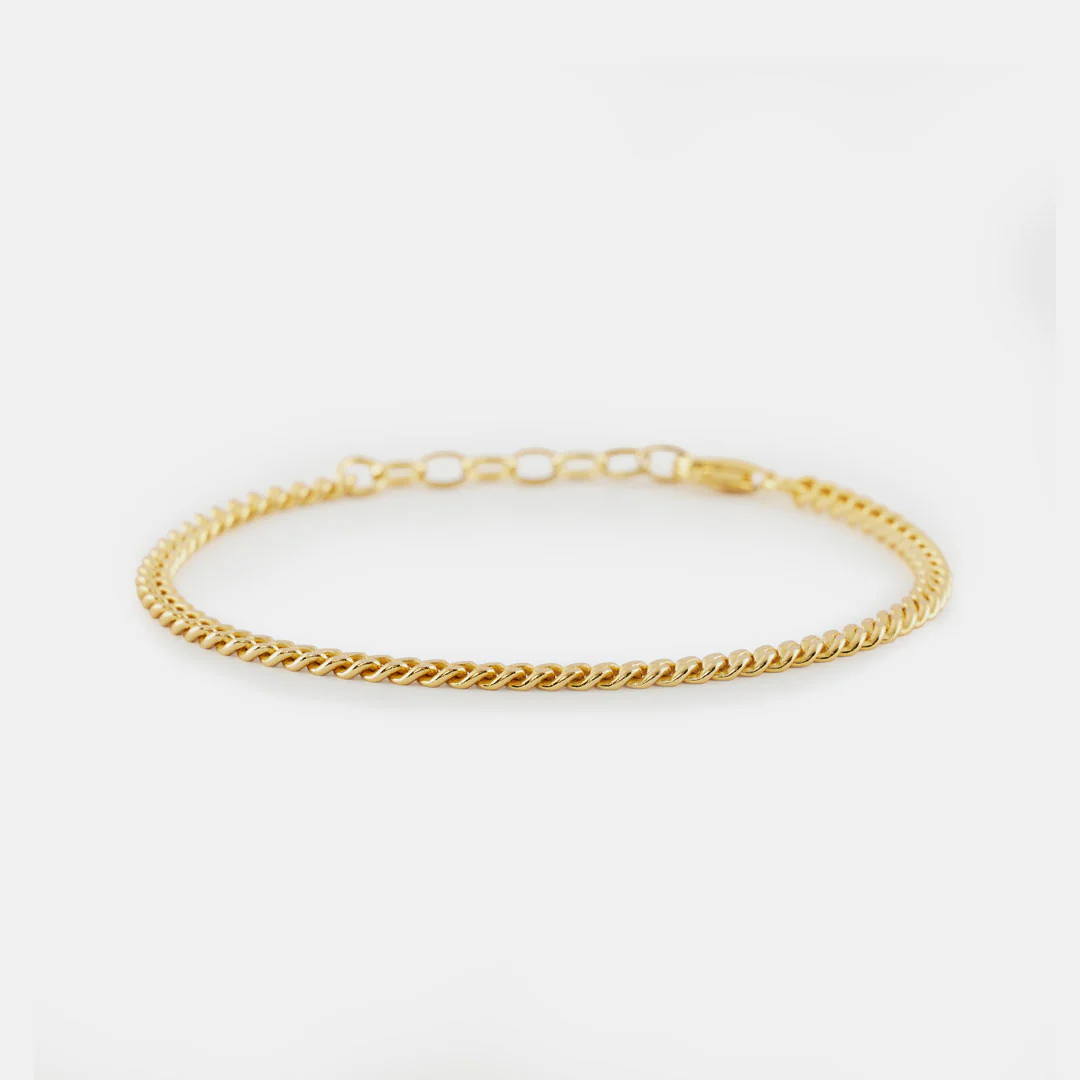 Gold 3.5mm Curb Bracelet - Image 5