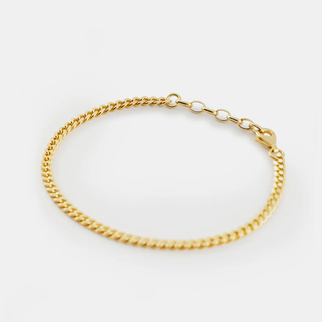 Gold 3.5mm Curb Bracelet - Image 6