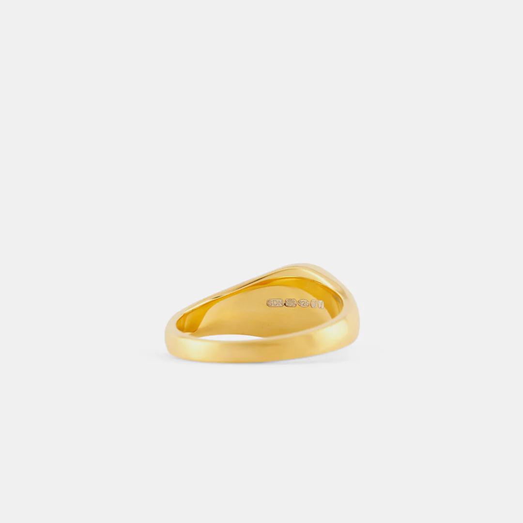 Gold Diamond Signet Ring - Image 4