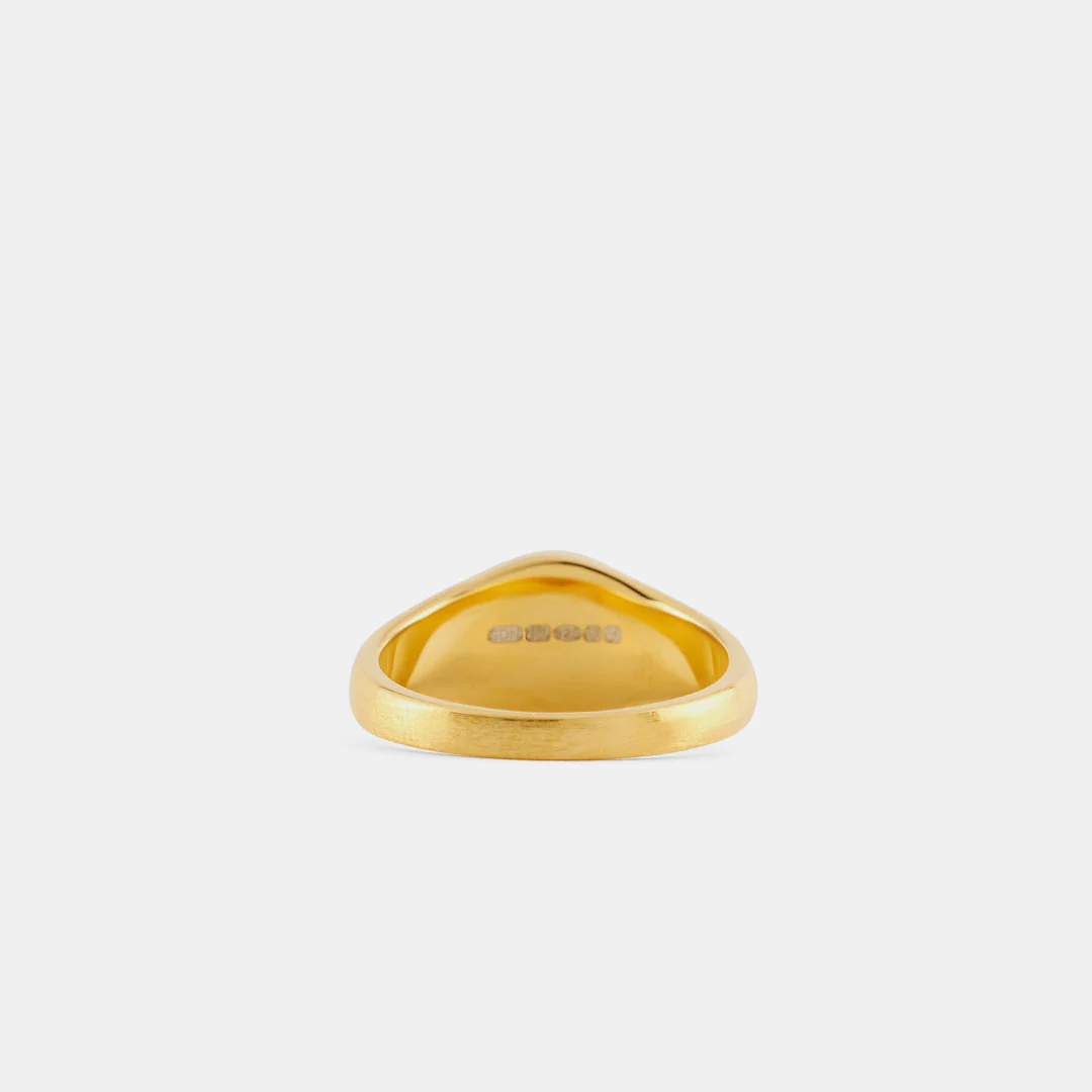 Gold Diamond Signet Ring - Image 7