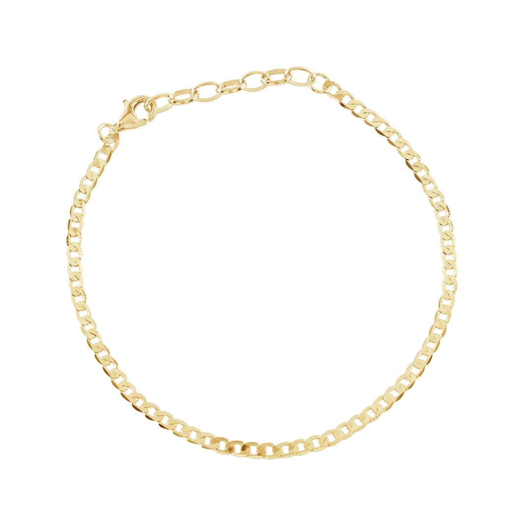 Gold Flat Cuban Chain Bracelet - Image 4