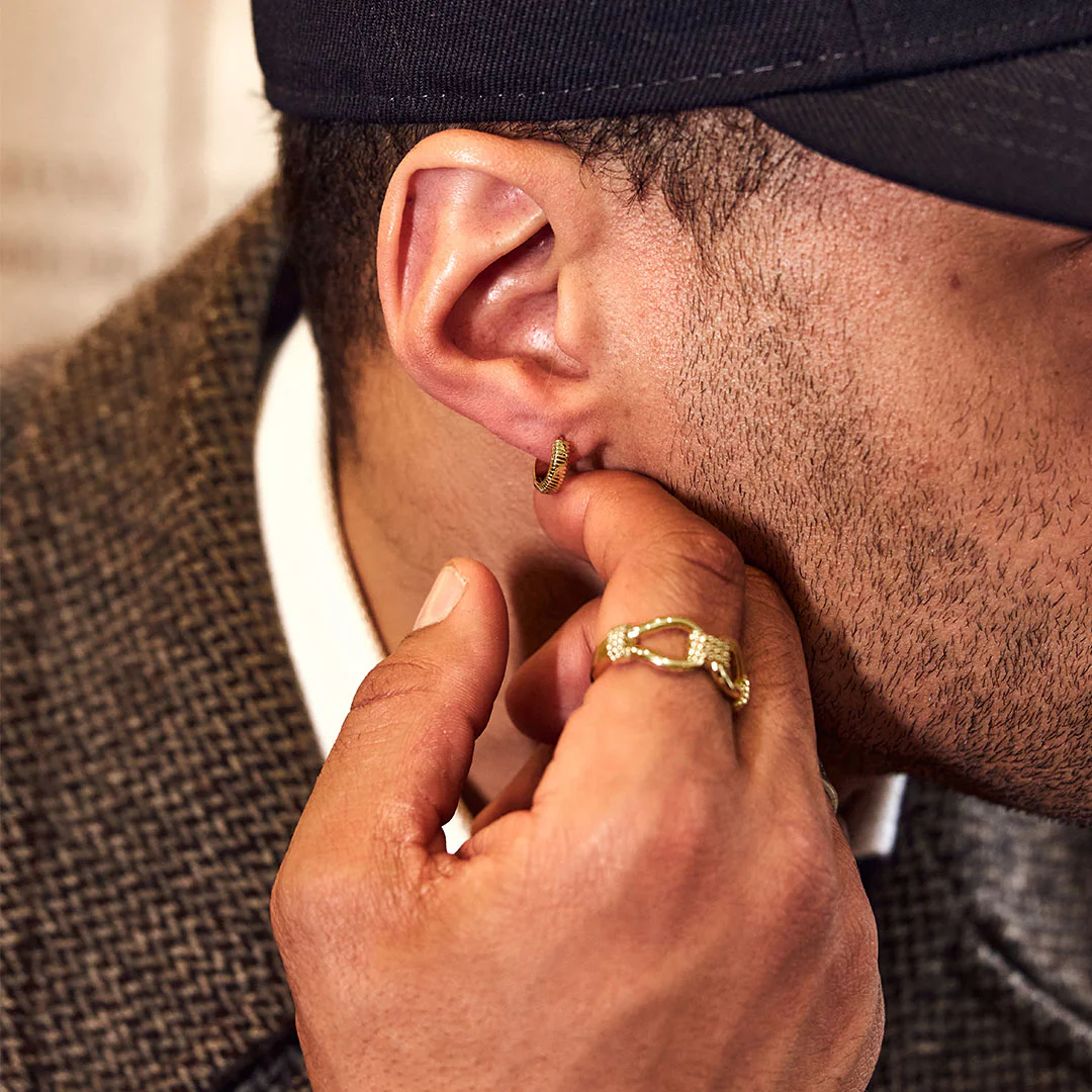 Gold Lasso Hoop Earring - Image 6