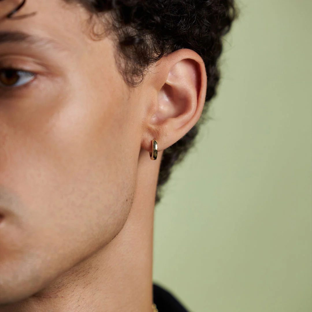 Gold Huggie Hoop Earring - Image 7