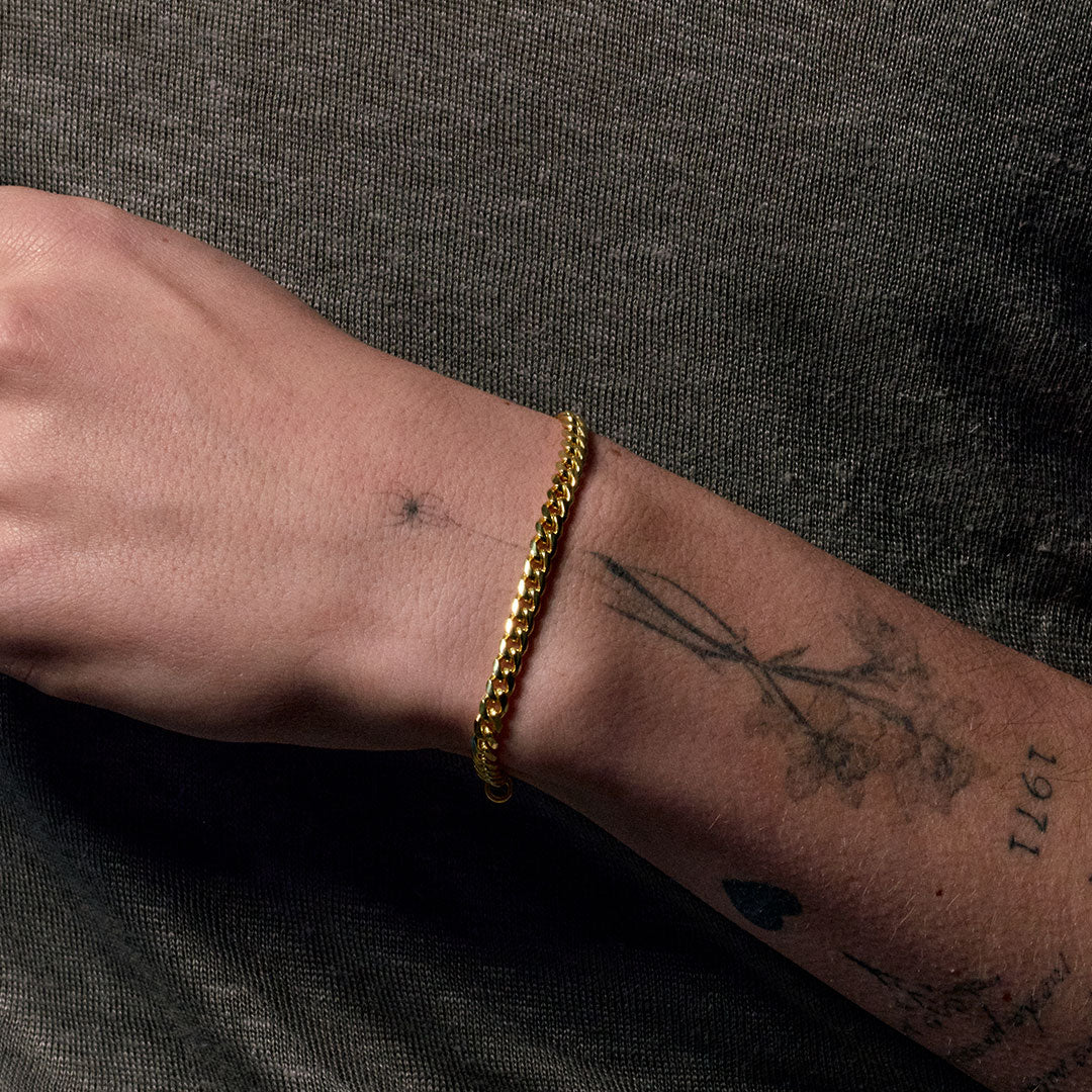 Gold 5mm Curb Bracelet - Image 5