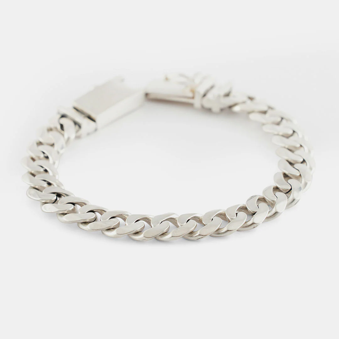 Silver 10mm Curb Bracelet - Image 6