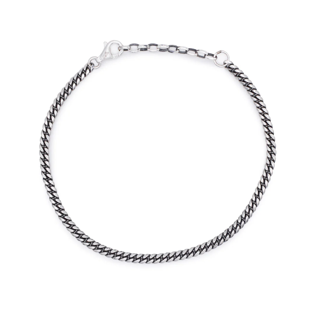 Silver 3mm Curb Bracelet - Image 4