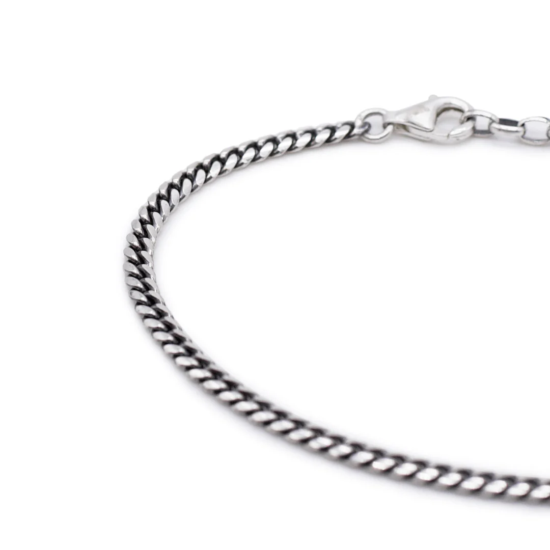 Silver 3mm Curb Bracelet - Image 5