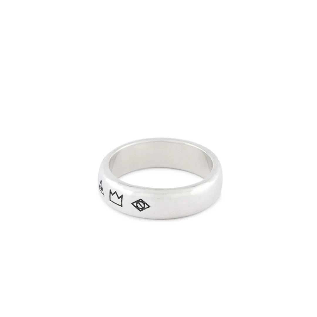 Silver 4 Symbols Ring - Image 4