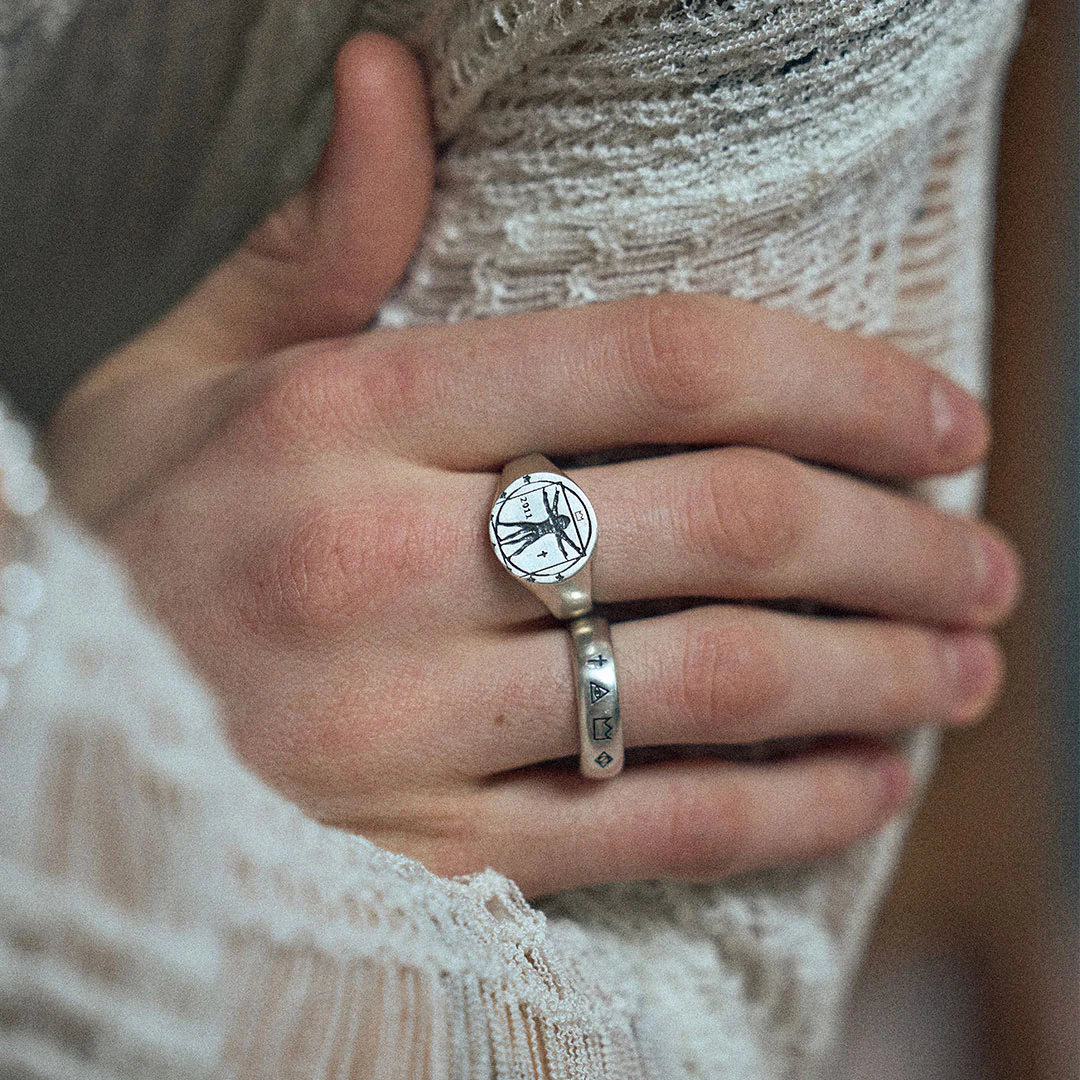 Silver 4 Symbols Ring - Image 5