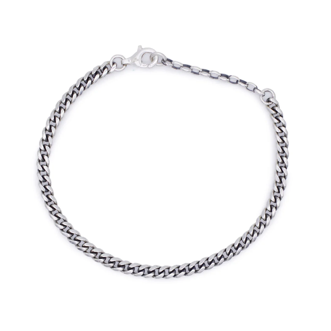 Silver 4mm Curb Bracelet - Image 4