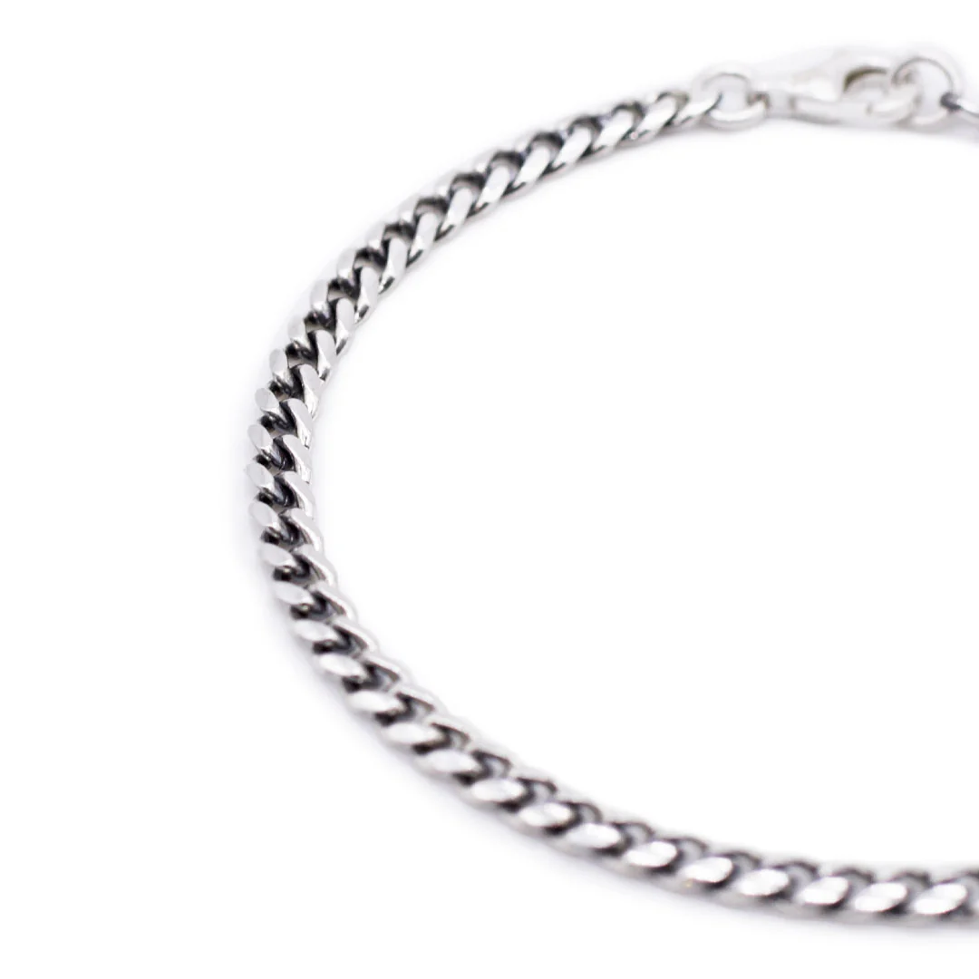Silver 4mm Curb Bracelet - Image 5