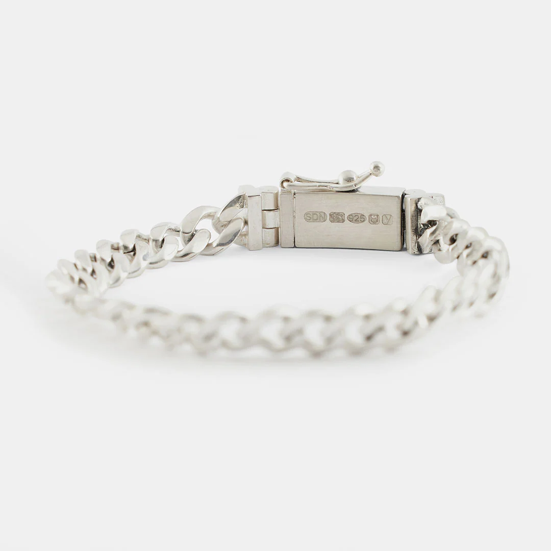 Silver 8mm Curb Bracelet - Image 4