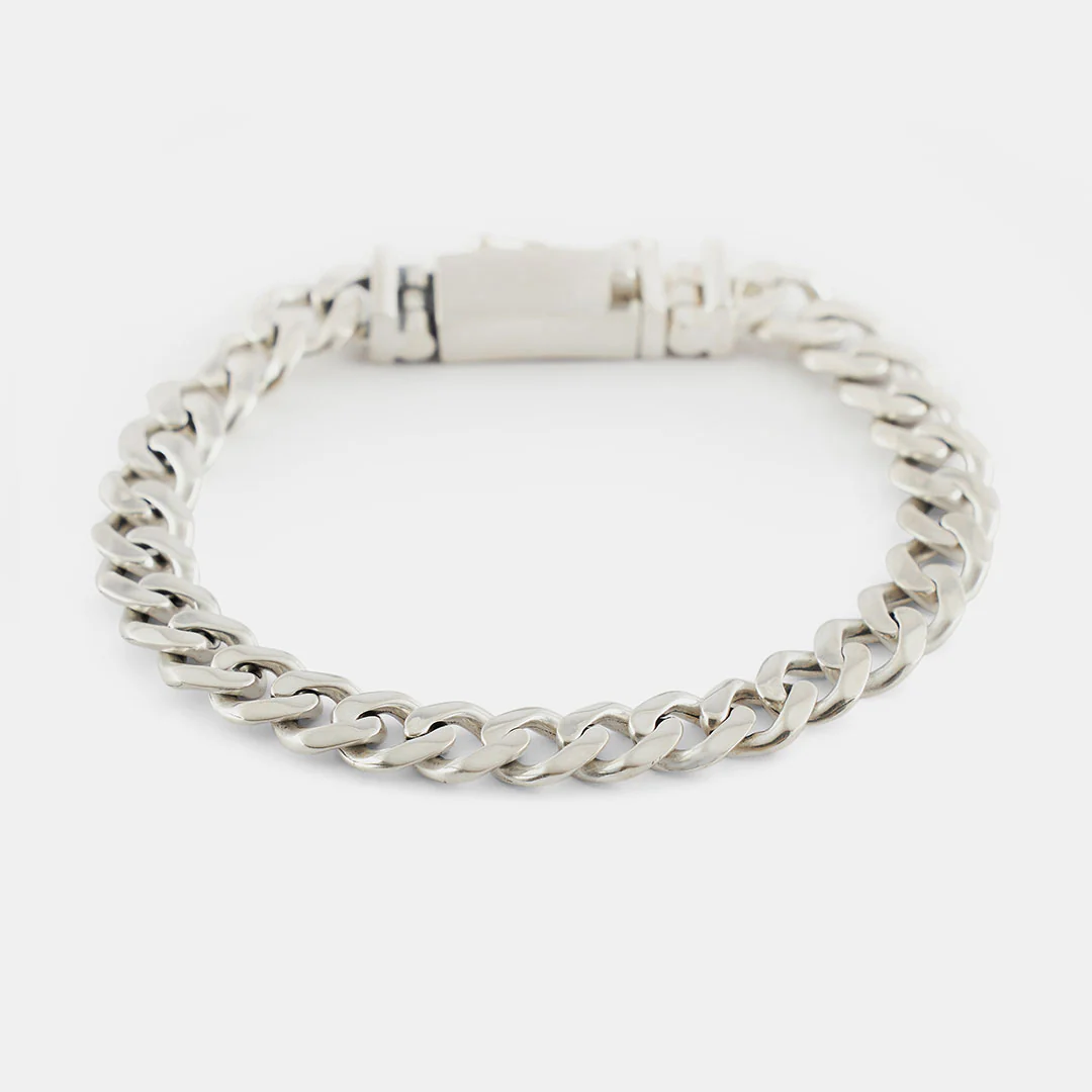 Silver 8mm Curb Bracelet - Image 6