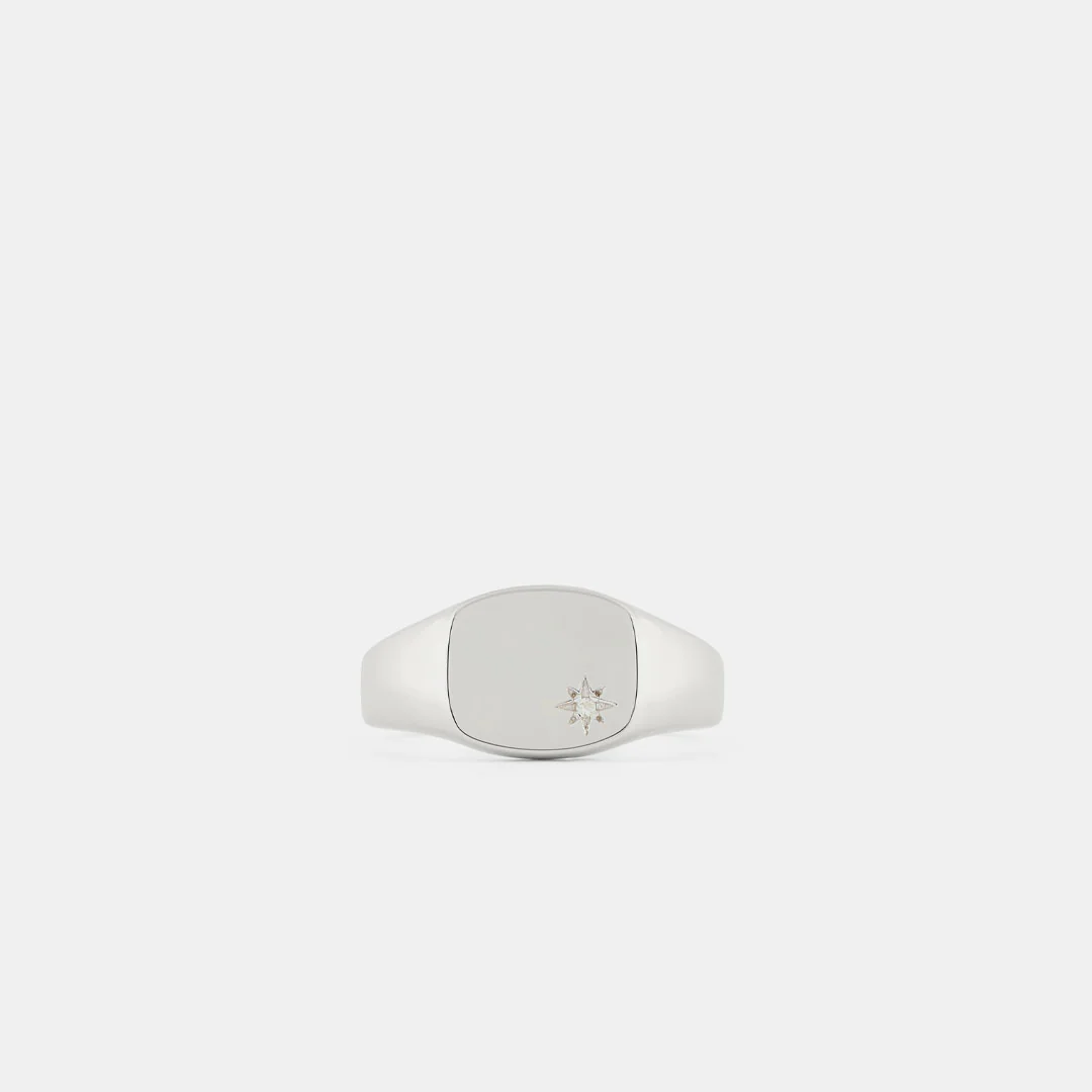 Silver Aquamarine Birthstone Ring