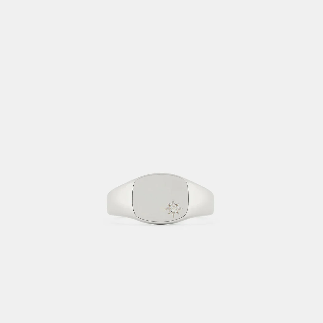 Silver Aquamarine Birthstone Ring - Image 3