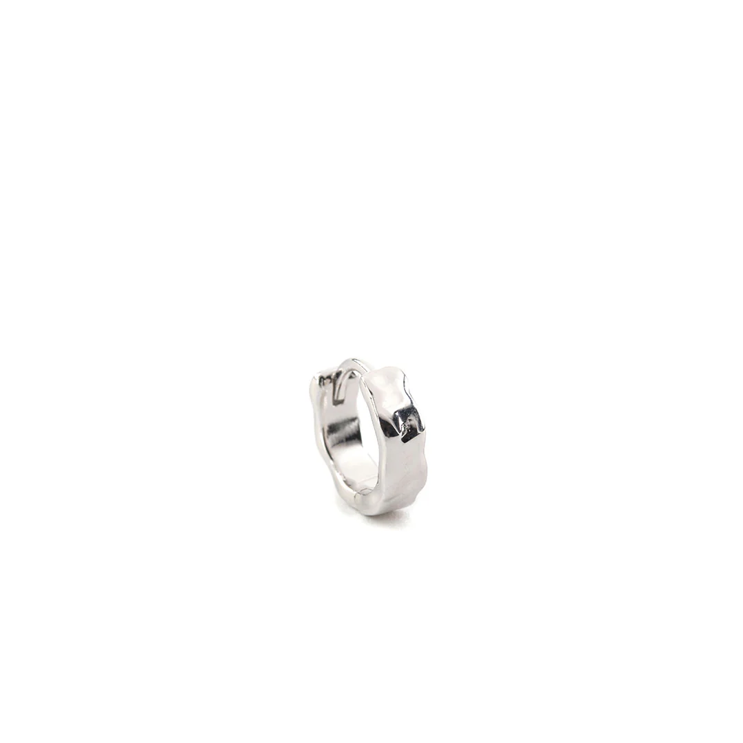 Silver Attrition Hoop Earring - Image 4