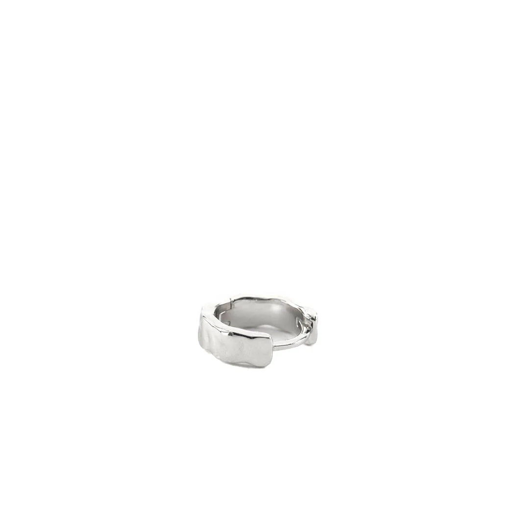 Silver Attrition Hoop Earring - Image 5