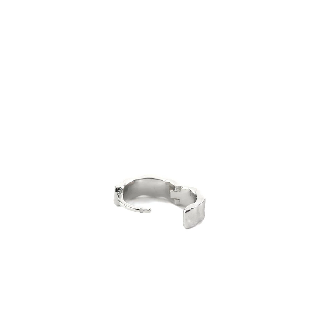 Silver Attrition Hoop Earring - Image 6