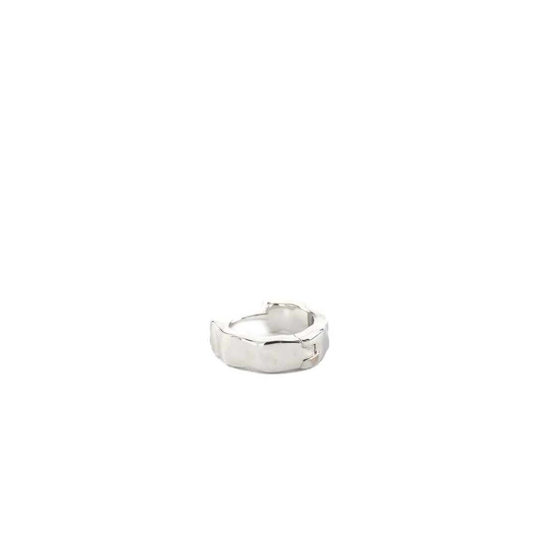 Silver Attrition Hoop Earring - Image 7