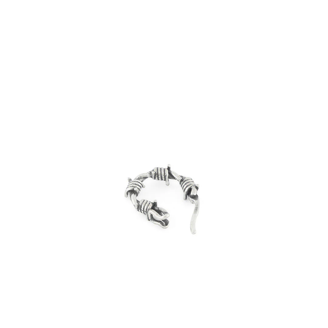 Silver Barbed Wire Hoop Earring - Image 4