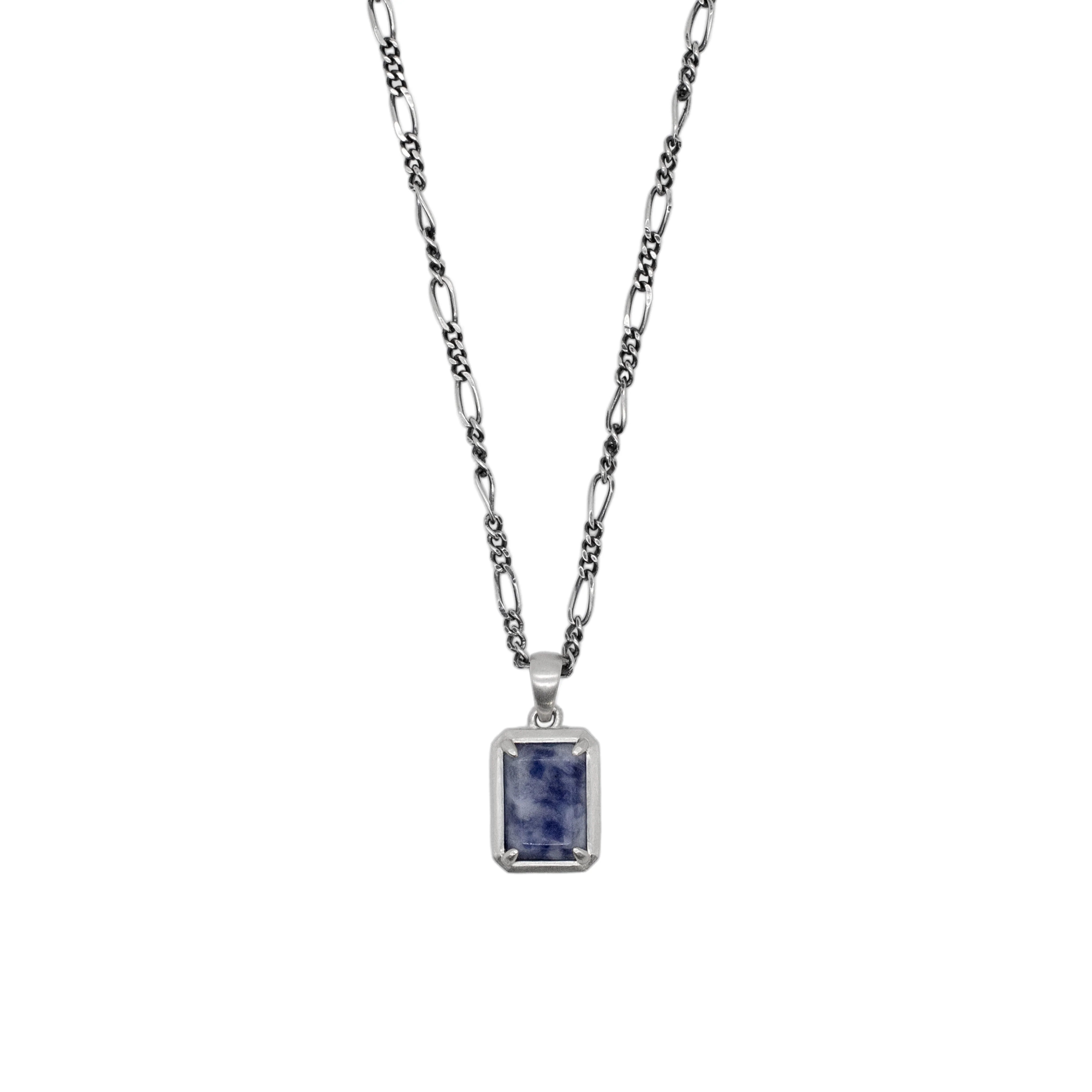 Silver Blue Jasper Necklace