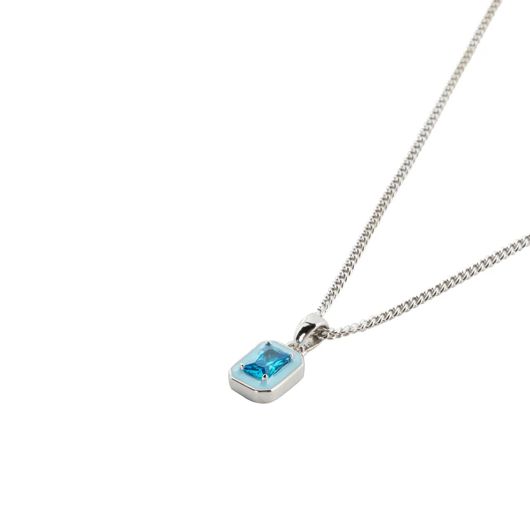 Silver Blue Blush Necklace - Image 4