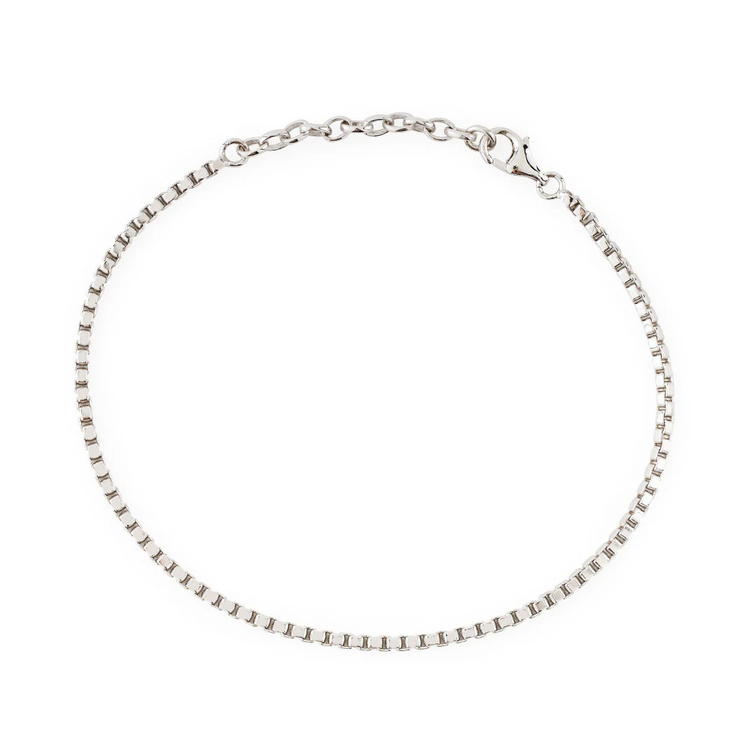 Silver Box Chain Bracelet - Image 4