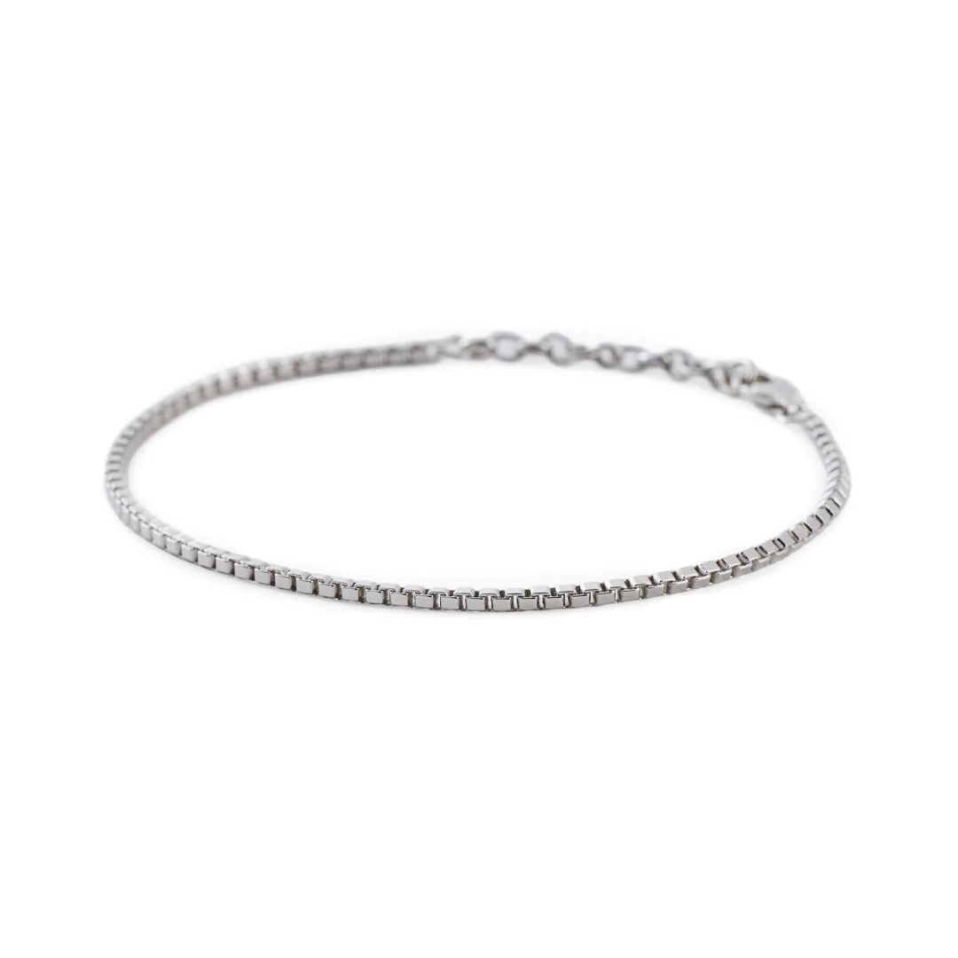 Silver Box Chain Bracelet - Image 5