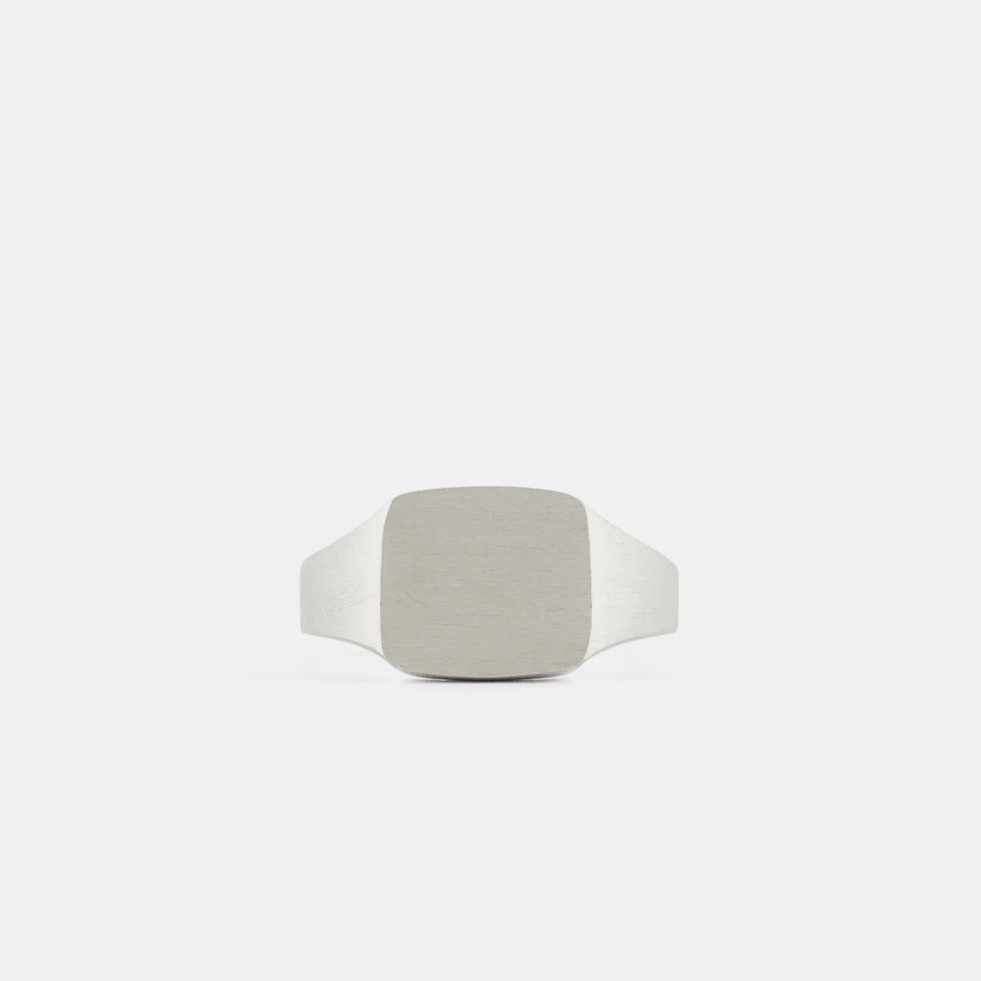 Silver Brushed Cushion Ring - Image 3