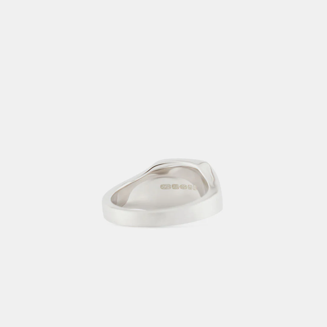 Silver Brushed Cushion Ring - Image 4