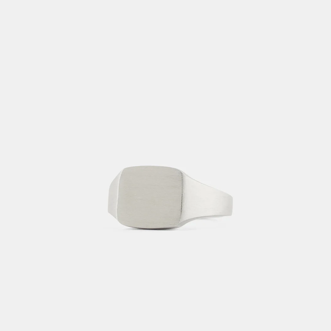 Silver Brushed Cushion Ring - Image 6