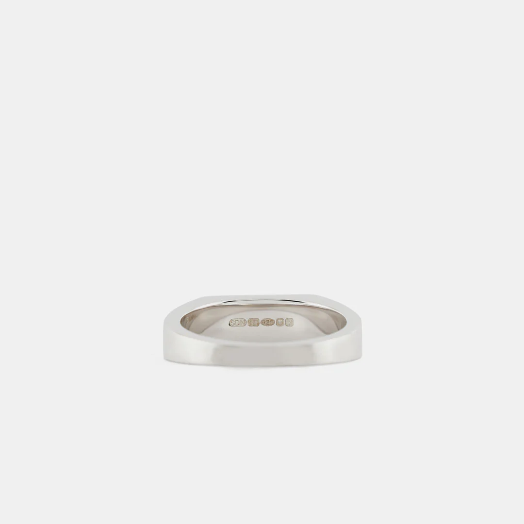 Silver Brushed Rectangle Ring - Image 4