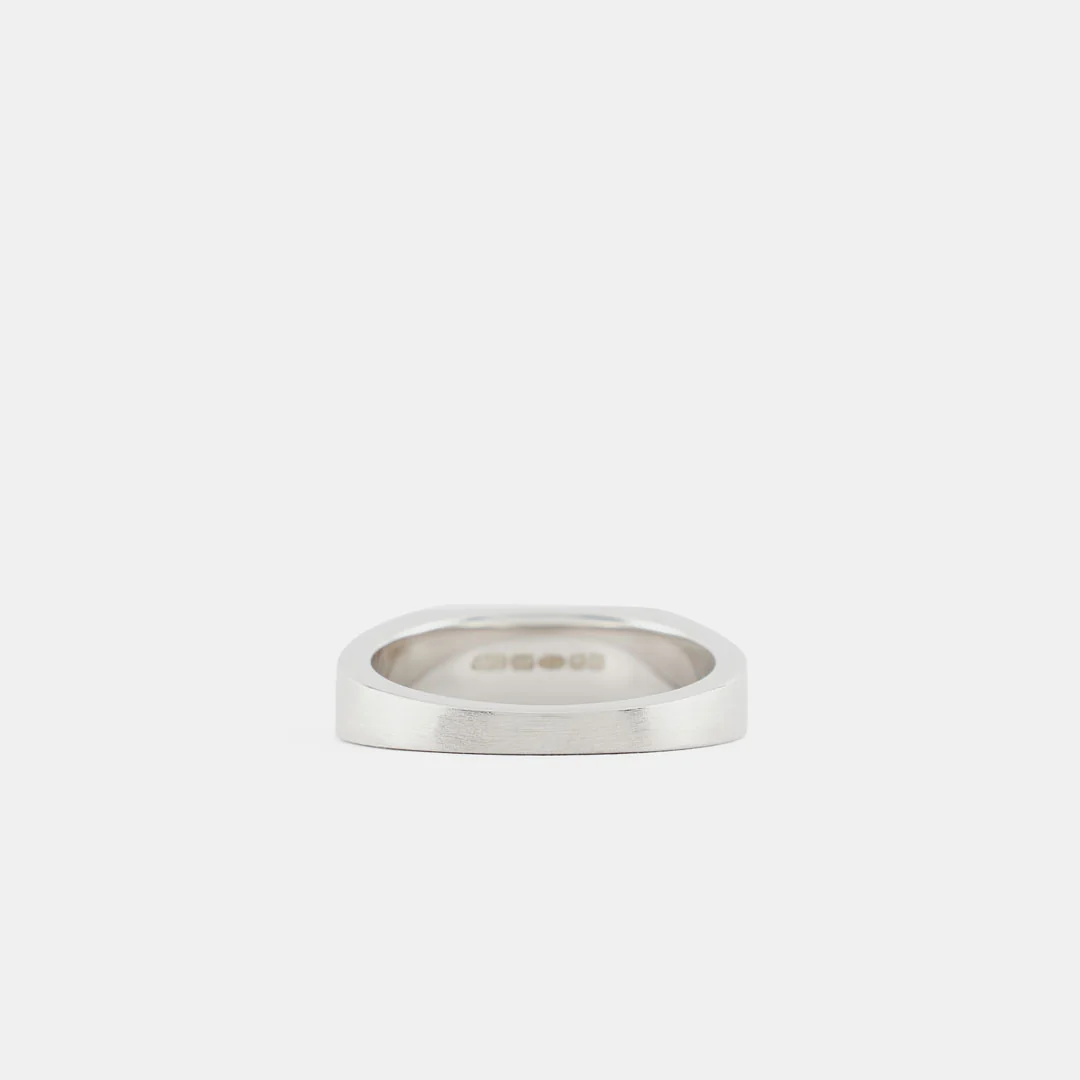 Silver Brushed Rectangle Ring - Image 7