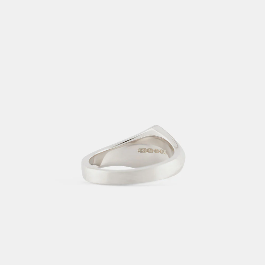 Silver Brushed Rhombus Ring - Image 4