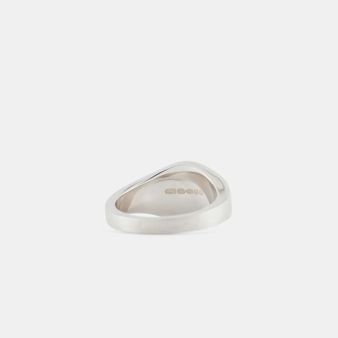 Silver Brushed Round Ring - Image 2