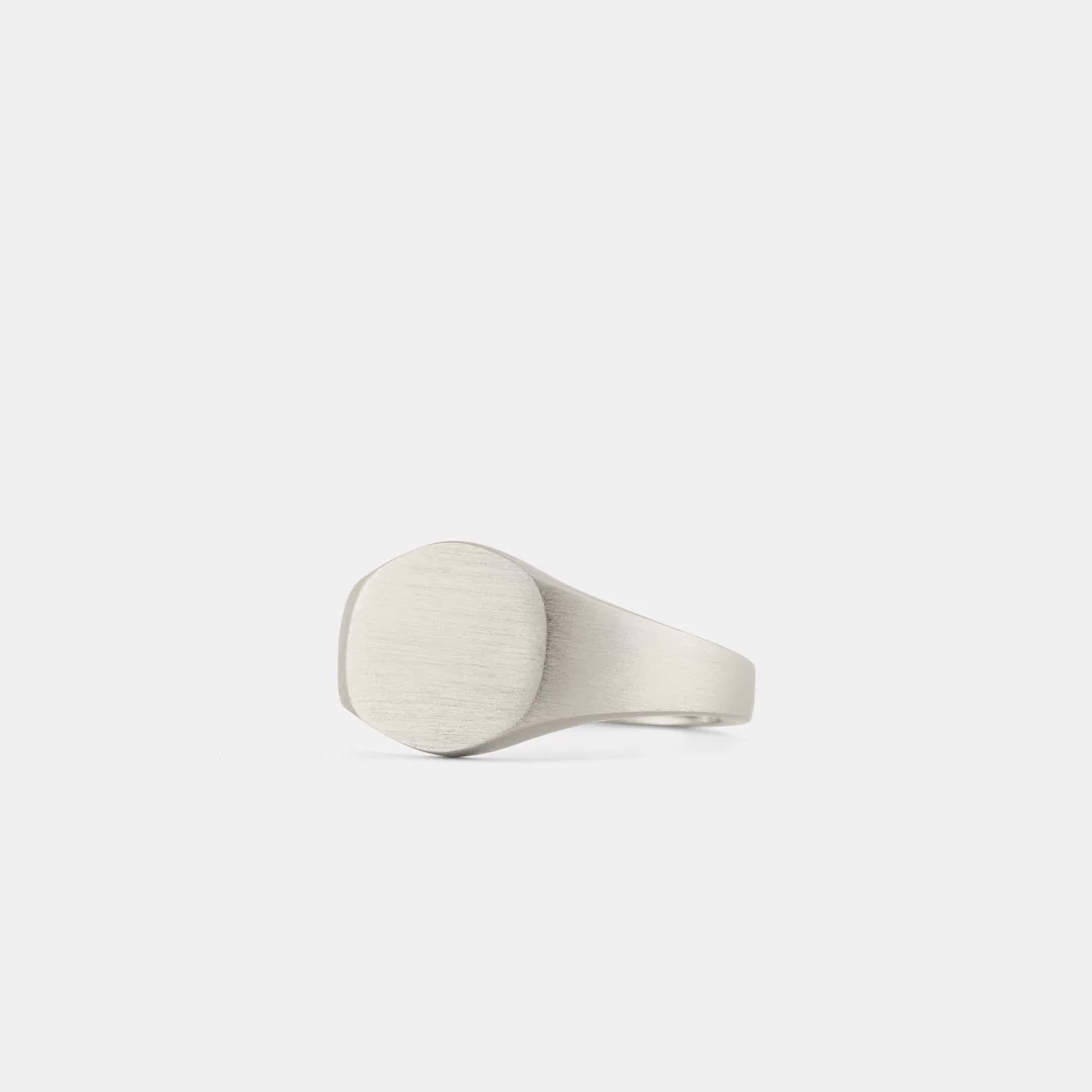Silver Brushed Round Ring - Image 6